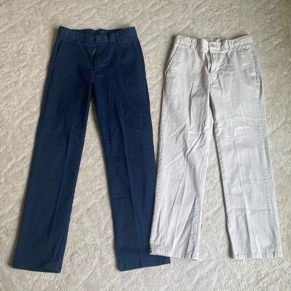 Lot of 2 Izod Navy Blue and Khaki Chinos Classic Casual Wear